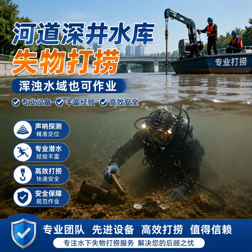 河道深井水库失物打捞,浑浊水域也可作业双牌