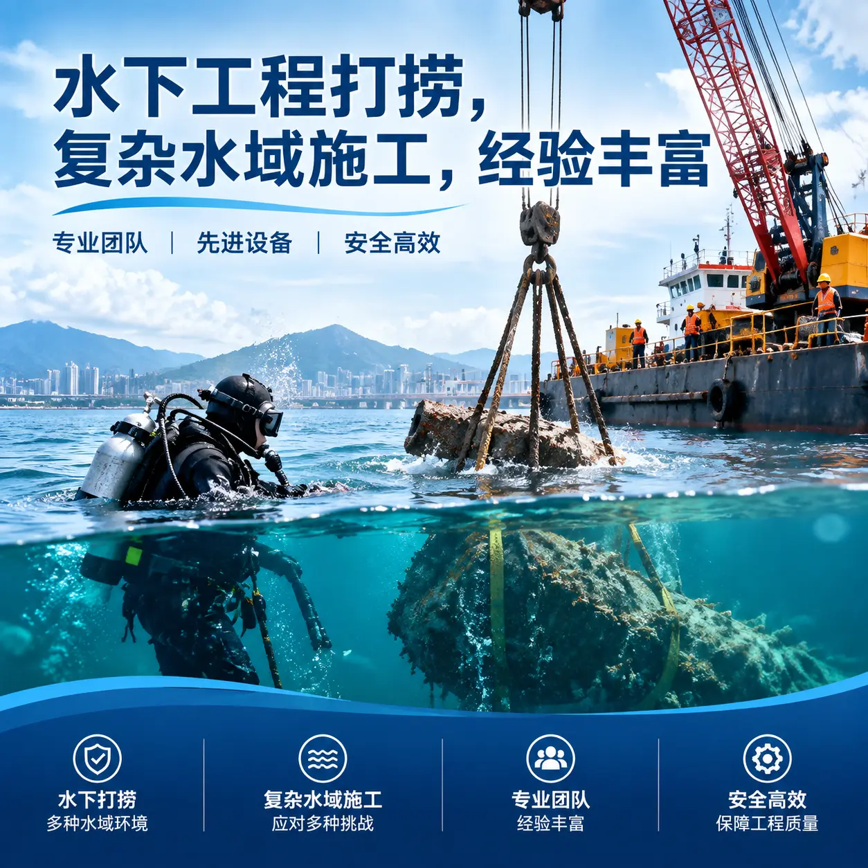 水下工程打捞,复杂水域施工,经验丰富双牌